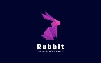 Rabbit Low Poly Logo Style