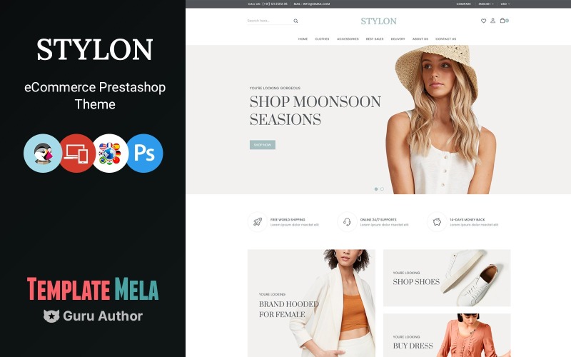 Stylon Fashion and Shoes Store Prestashop Theme PrestaShop Theme