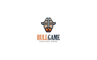 Bull Game Logo Design Template