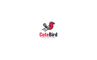 Cute Bird Logo Design Template