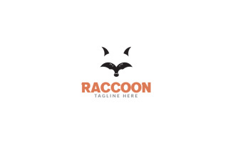 Cute Raccoon Logo Design Template