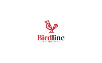 Little Bird Line Logo Design Template