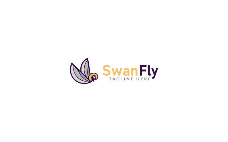 Swan Fly Logo Design Template Logo Template