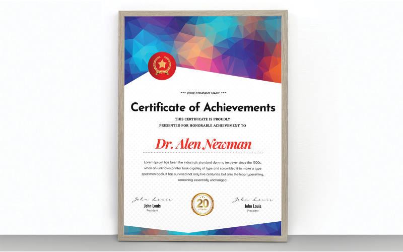 Creative Certificate of Achivements Certificate Template