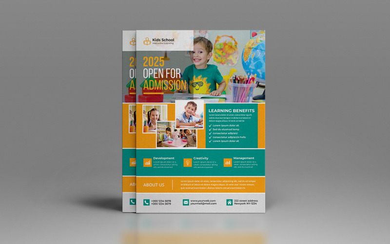Kids School Admission Flyer template Corporate Identity