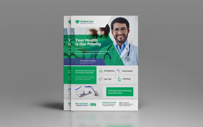 Medical Healthcare Flyer template Corporate Identity