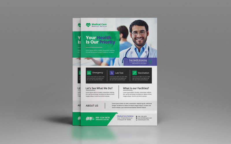 Medical Hospital Flyer template Corporate Identity