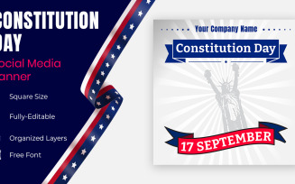 A Flag Of The United States Happy Constitution Day Social Banner