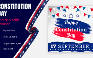 American Constitution Day Vector Social Banner