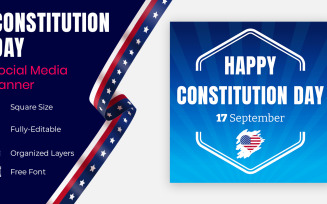 Constitution Day In United States Holiday In September 17 Banner Design Social Media