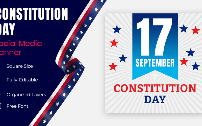 Constitution Day Of The United States Poster Social Banner Social Media