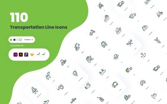 110 Duo Tone Transportation Iconset template