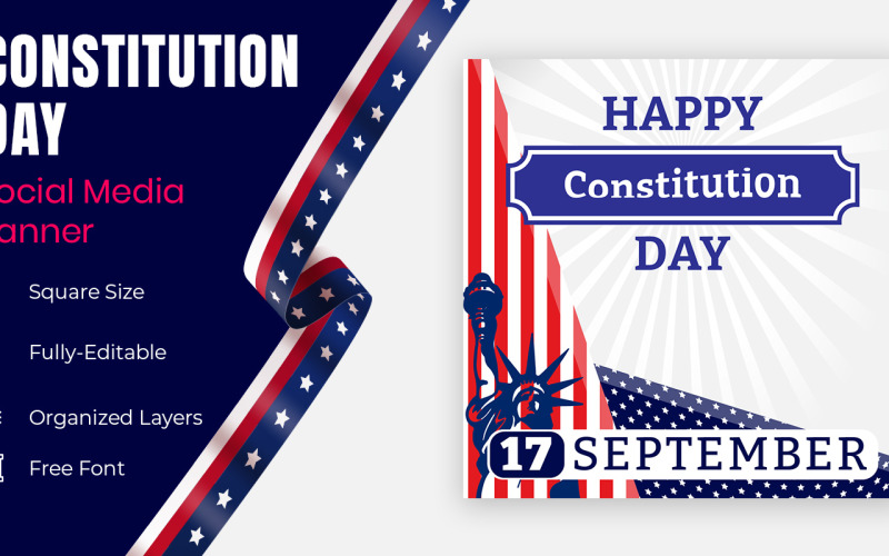 United States Constitution Day 17 September Social Banner Social Media