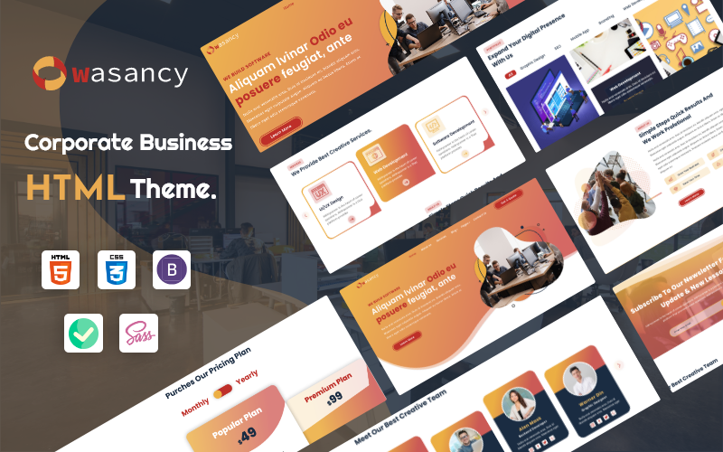 Wasancy - Corporate Business HTML Template Website Template