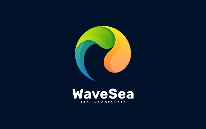 Wave Gradient Colorful Logo Logo Template
