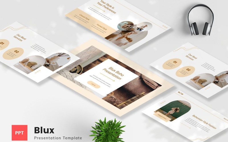 Blux - Bohemian Style Powerpoint Template PowerPoint Template
