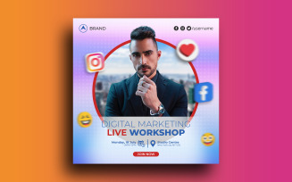 Digital Marketing Agency live Workshop Instagram Post Social Media Post