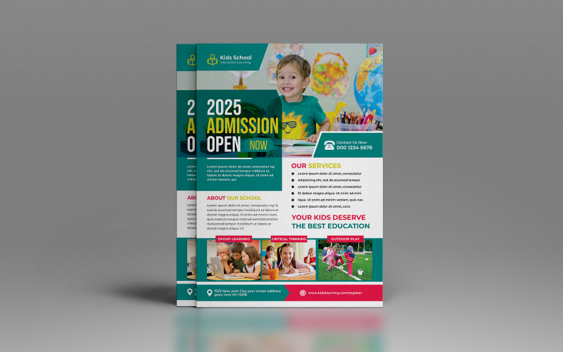 Kids Education Flyer Template Corporate Identity