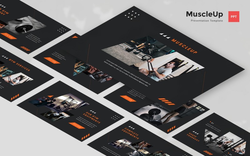 MuscleUp - Gym Powerpoint Template PowerPoint Template