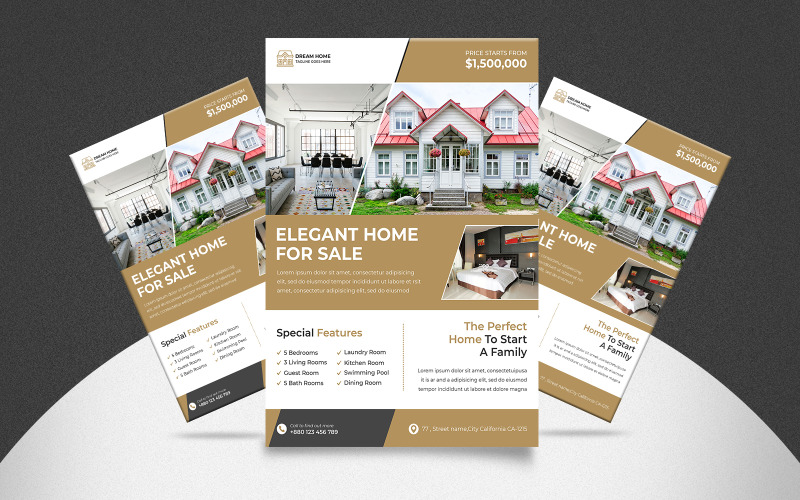Real Estate Company Flyer template Corporate Identity
