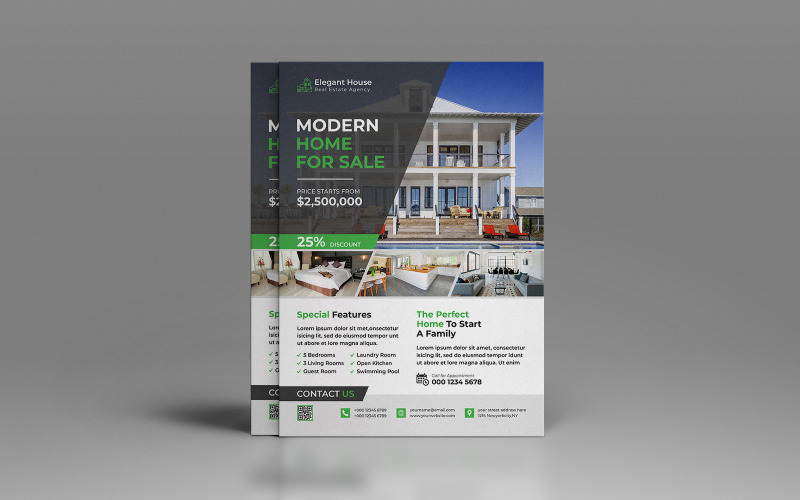 Real Estate Home Sale Flyer Template Corporate Identity