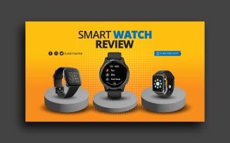Smart Watch Review Youtube Thumbnail Web Banner template