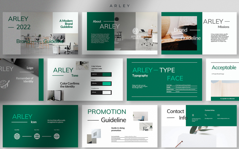 Arley - Modern Brand Guideline PPT PowerPoint Template
