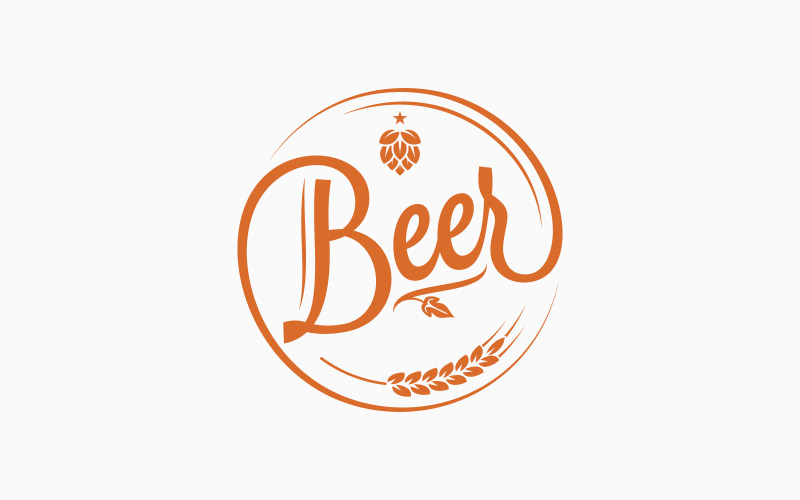 Beer Logo With Beer Hops Wheat Logo Template