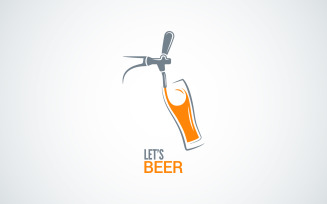 Beer Tap Glass Design Vector .