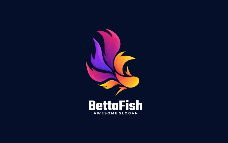 Betta Fish Gradient Colorful Logo Logo Template