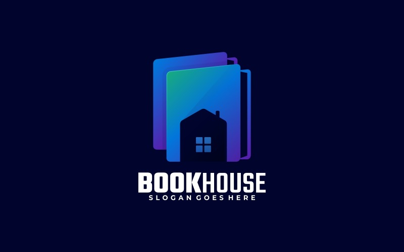 Book House Gradient Logo Style Logo Template