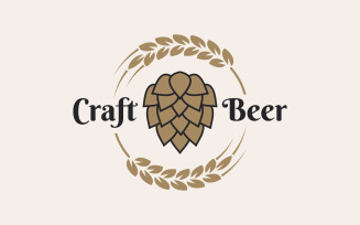Craft Beer Logo With Beer Hop