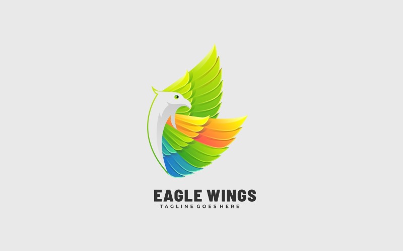Eagle Wings Gradient Colorful Logo Logo Template