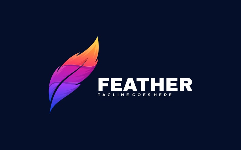 Feather Gradient Colorful Logo Logo Template