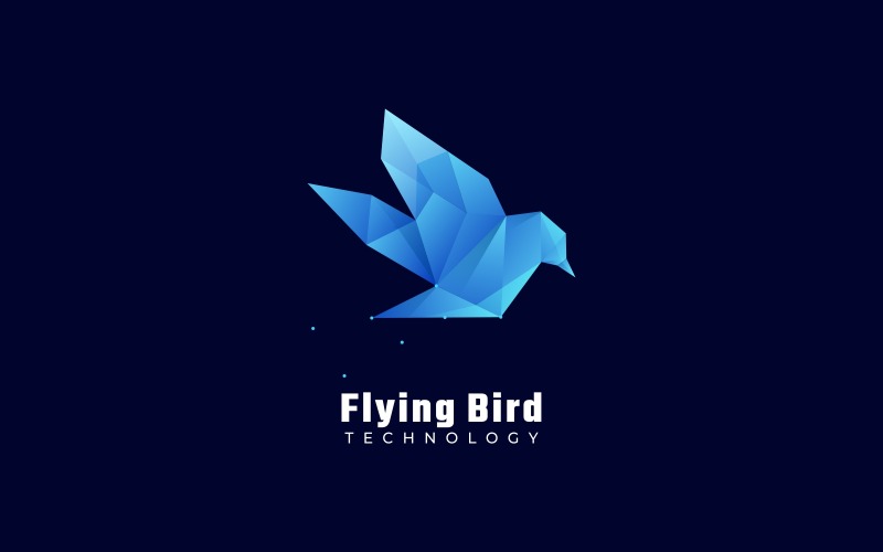 Flying Bird Low Poly Logo Logo Template