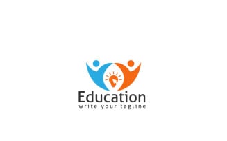 Online Education Logo With People