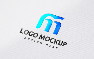 Simple Realistic Paper Pressed Logo Mockup