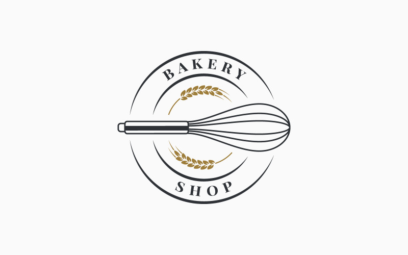 Bakery Shop Logo. Bakery Whisk. Logo Template
