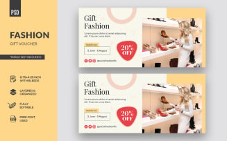 Clear Fashion Gift Voucher Corporate Identity Template
