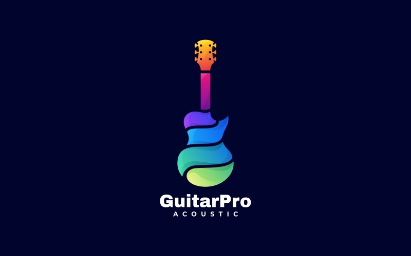 Guitar Pro Gradient Colorful Logo Logo Template