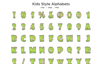 Kids Style Alphabet, Abc Typography