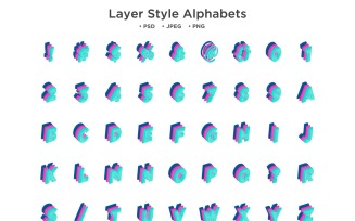 Layer Style Alphabet, Abc Typography