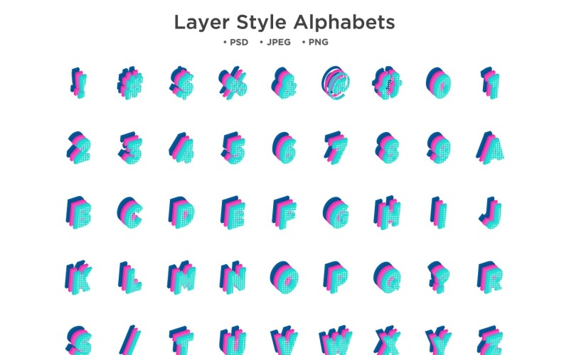 Layer Style Alphabet, Abc Typography Illustration