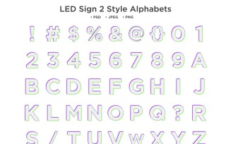 LED 2 Style Alphabet, Abc Typography