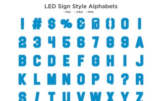 LED Style Alphabet, Abc Typography