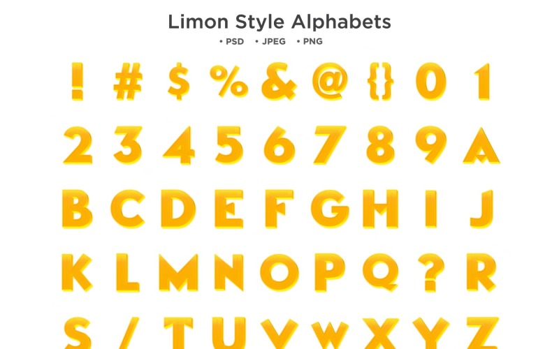 Limon Style Alphabet, Abc Typography Illustration