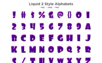 Liquid 2 Style Alphabet, Abc Typography