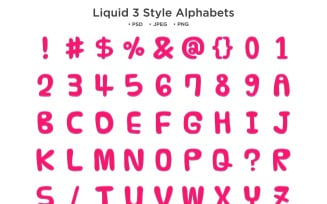 Liquid 3 Style Alphabet, Abc Typography