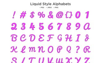 Liquid Style Alphabet, Abc Typography