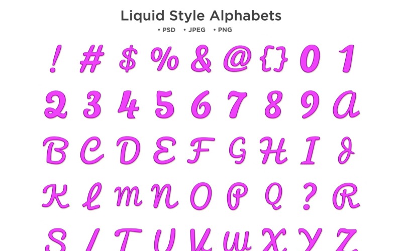 Liquid Style Alphabet, Abc Typography Illustration